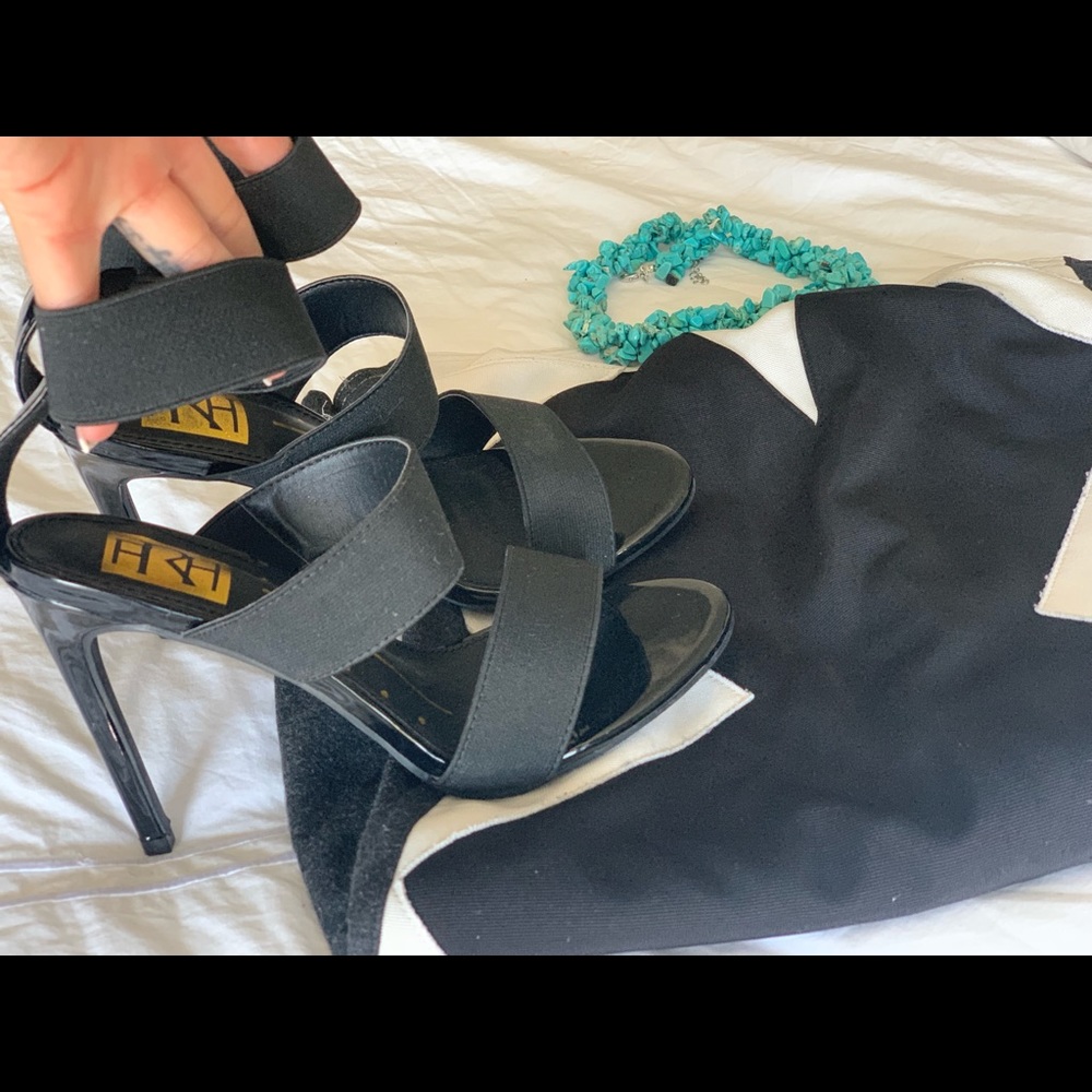 Strappy Black Heels - Picture 3 of 4